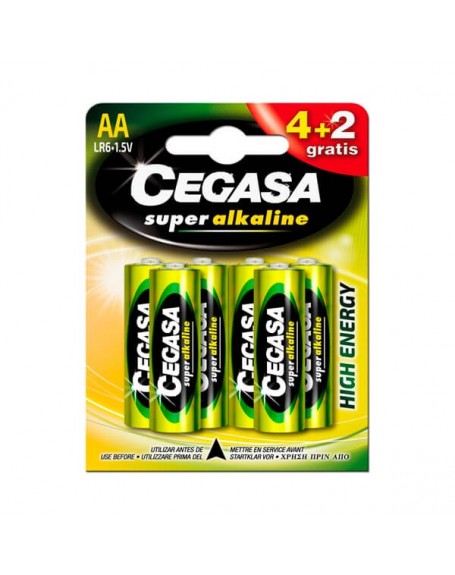 Cegasa pilas alkalinas AA4 +2 unidades