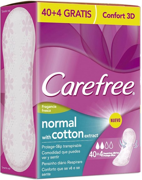 CAREFREE S.SLIP COTTON FRESH 40+4 UN