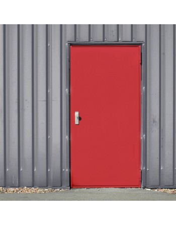 Puerta pintada con oxiron liso rojo