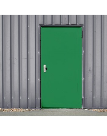 Puerta pintada con oxiron verde